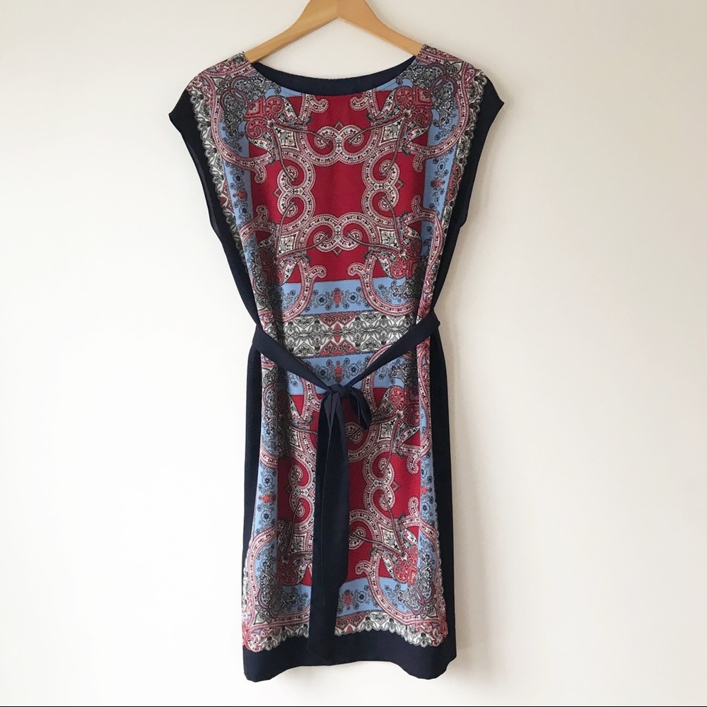 Talbots paisley dress with belt